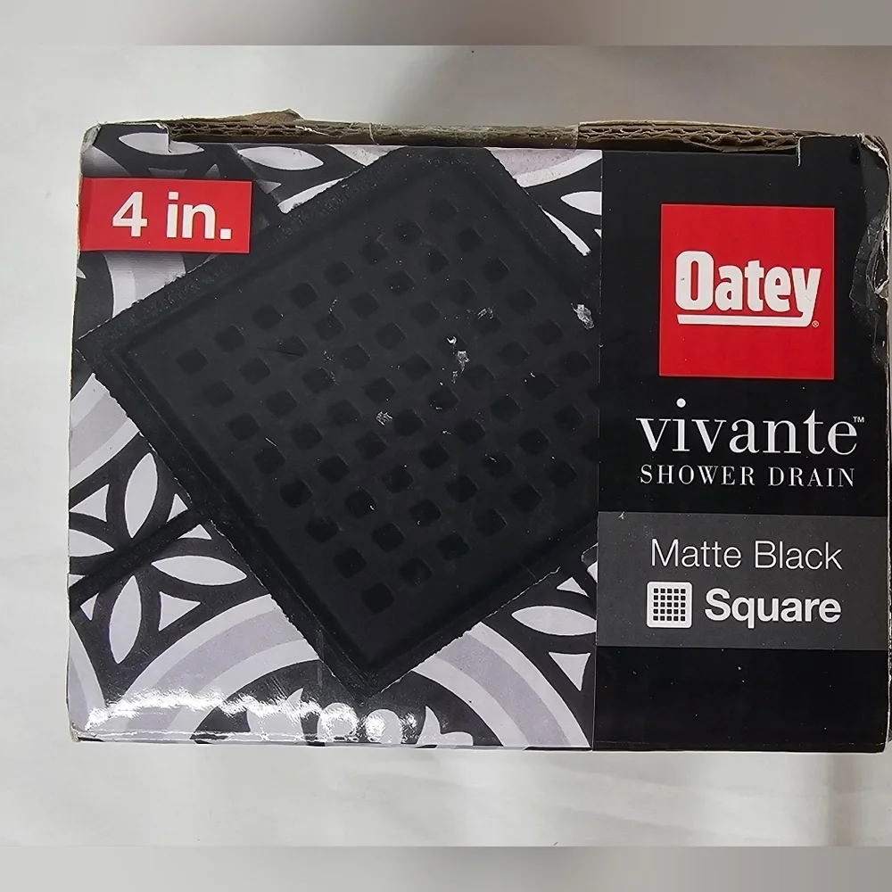Oatey 4 Inch Vivante Shower Drain kit Matte Black VT32040